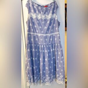 ML Monique Lhuillier Women's Sleeveless Embroidered Poplin Midi Dress Size 22 W